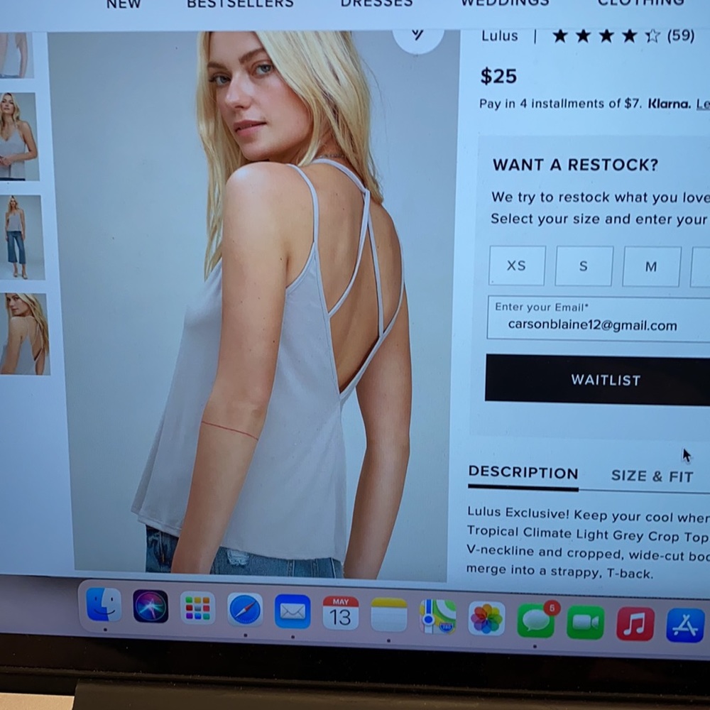 NWOT Lulu’s Tropical Climate Light Grey Top